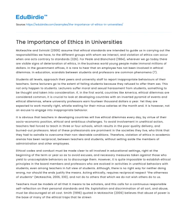 The Importance of Ethics in Universities