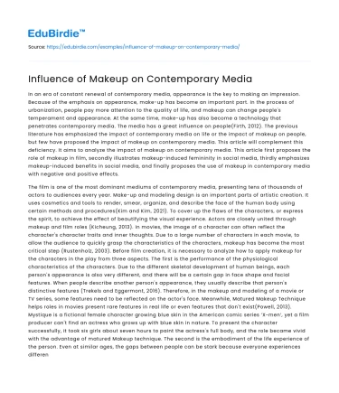 Influence of Makeup on Contemporary Media
