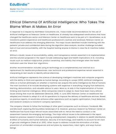 AI Ethical Dilemma: Who’s Responsible for AI Errors?