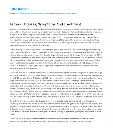Asthma: Causes, Symptoms And Treatment