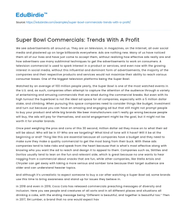 Super Bowl Commercials: Trends With A Profit