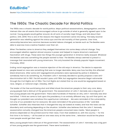 The 1960s: The Chaotic Decade For World Politics