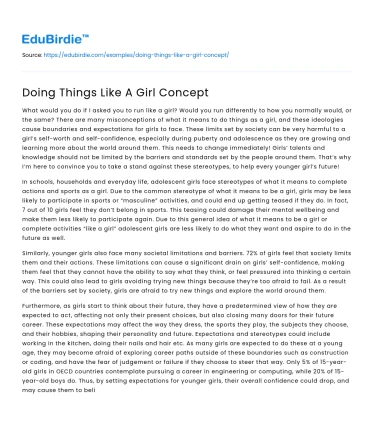 Doing Things Like A Girl Concept