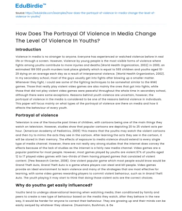 Impact of Media Violence on Youth Violence