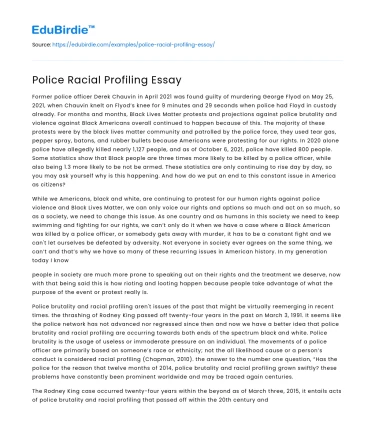 The Impact of Racial Profiling in Policing