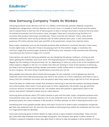Samsung’s Workforce Management Strategies