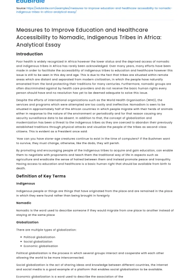 Improving Education and Healthcare for Nomadic Tribes in Africa