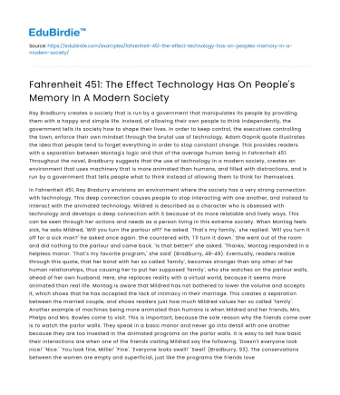 Technology’s Impact on Memory in Modern Society