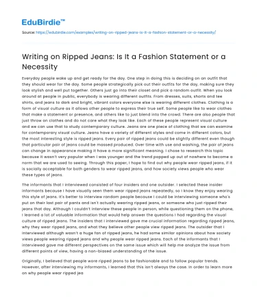 Writing on Ripped Jeans: Is It a Fashion Statement or a Necessity