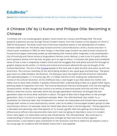 A Chinese Life’ by Li Kunwu and Philippe Otie: Becoming a Chinese