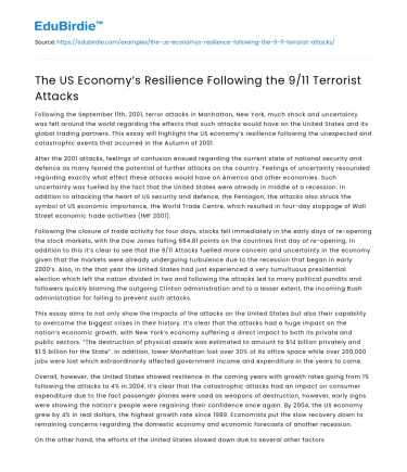 The US Economy’s Resilience Following the 9/11 Terrorist Attacks