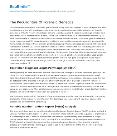 The Peculiarities Of Forensic Genetics