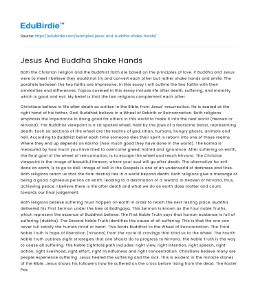 Jesus And Buddha Shake Hands