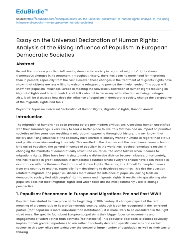 Populism’s Impact on European Democracies