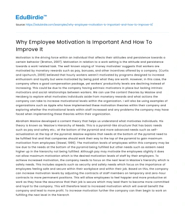 Why Employee Motivation Is Important And How To Improve It