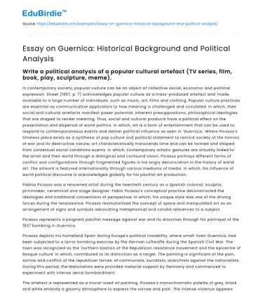 Essay on Guernica: Historical Background and Political Analysis