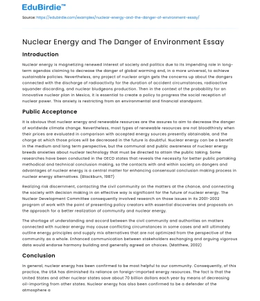 Nuclear Power: Environmental Risks and Realities