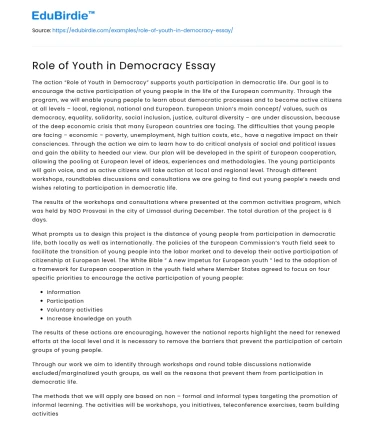 Role of Youth in Democracy Essay