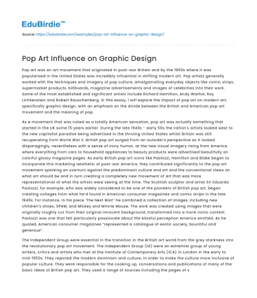 Pop Art Influence on Graphic Design