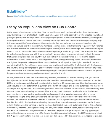 Essay on Republican View on Gun Control