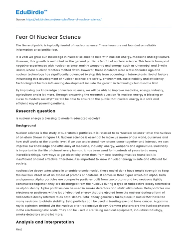 Fear Of Nuclear Science