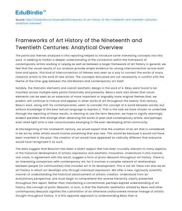 Analyzing Artistic Paradigms: 19th and 20th Century Perspectives