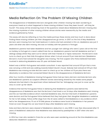 Media’s Role in Addressing Child Disappearances