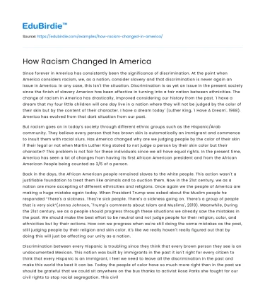 The Evolution of Racism in America