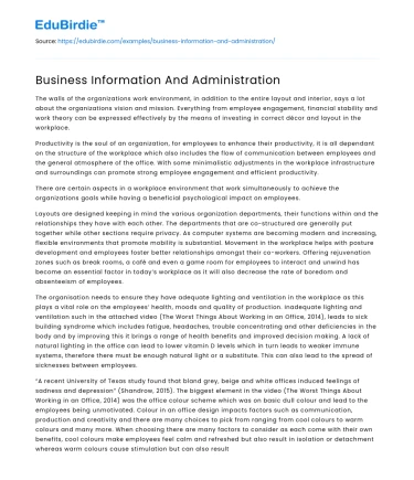 Business Information And Administration