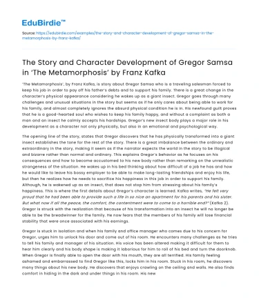 Gregor Samsa: Character Analysis