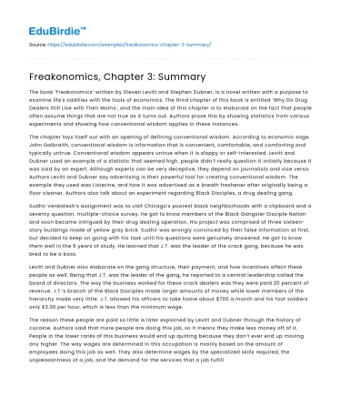 Freakonomics, Chapter 3: Summary