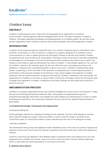 Chatbot Essay