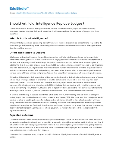 Should Artificial Intelligence Replace Judges?