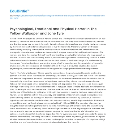 Horror in The Yellow Wallpaper & Jane Eyre