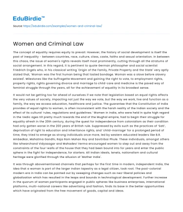 Women and Criminal Law