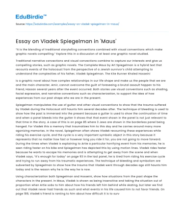 Essay on Vladek Spiegelman in ‘Maus’