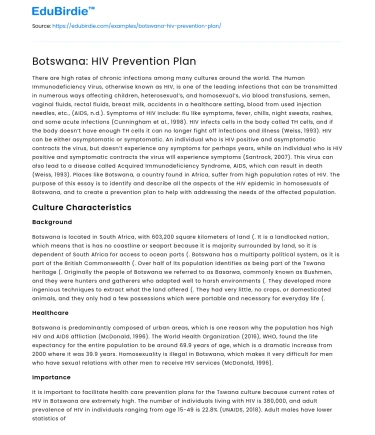 Botswana: HIV Prevention Plan