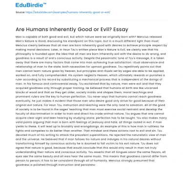 Are Humans Inherently Good or Evil? Essay