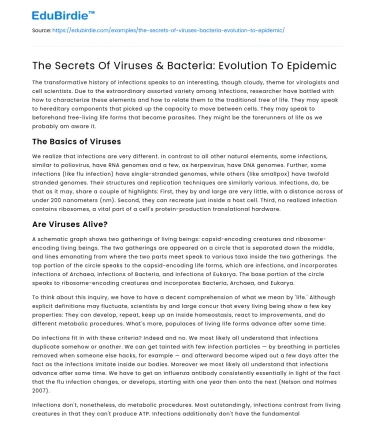 The Secrets Of Viruses & Bacteria: Evolution To Epidemic