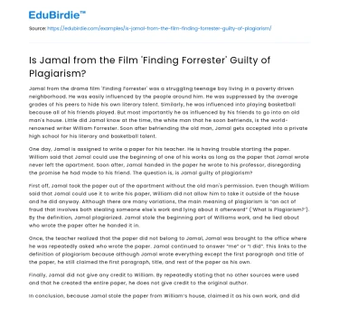 Is Jamal from the Film ‘Finding Forrester’ Guilty of Plagiarism?