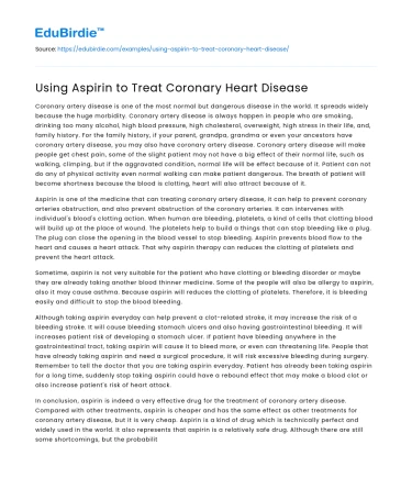 The Role of Aspirin in Coronary Heart Disease Management