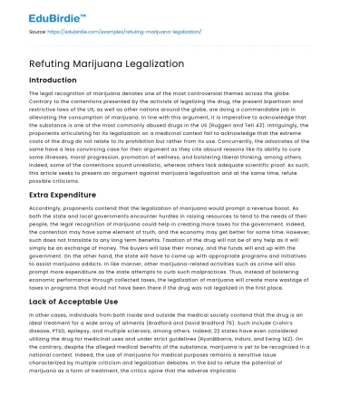 Refuting Marijuana Legalization