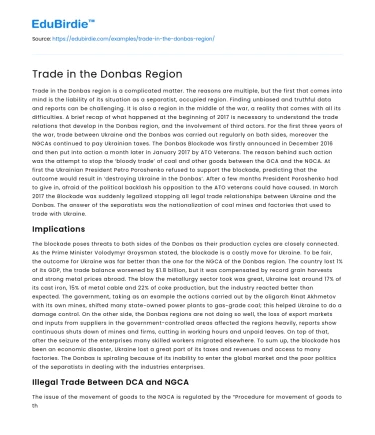 Trade in the Donbas Region