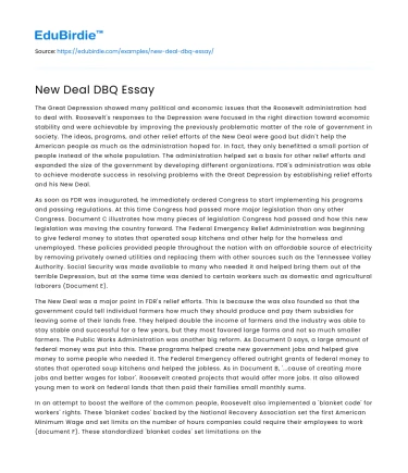 New Deal DBQ Essay
