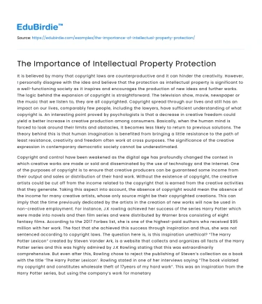 The Importance of Intellectual Property Protection