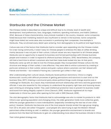 Starbucks and the Chinese Market