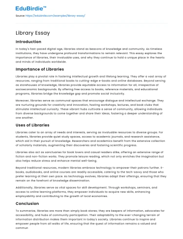 Library Essay
