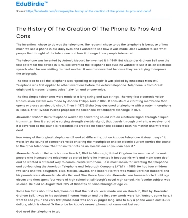 The History Of The Creation Of The Phone Its Pros And Cons