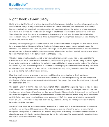 Night’ Book Review Essay
