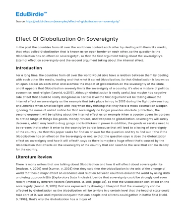 Globalization’s Impact on National Sovereignty